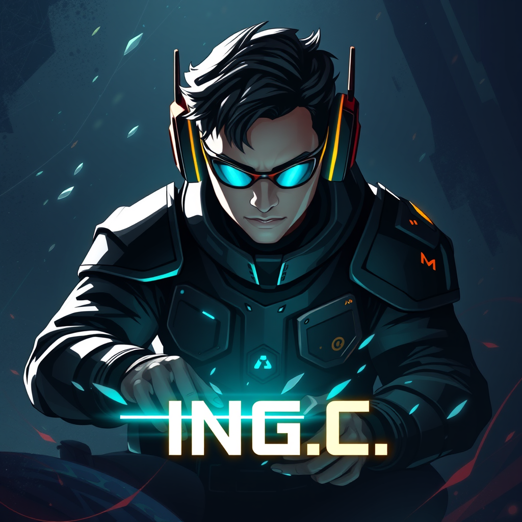 Main logo studio: Criador de jogos chamado ING_C(quero o nome escrito) pode ser futurista gaming Quero só as letras ING_C