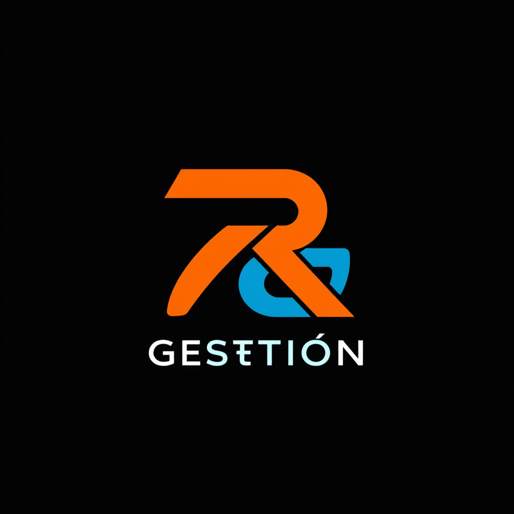 Main logo studio: Round Gestion: REpresentación comercial. Mi logo tiene una R (naranja)) y Gestión (Azul)
