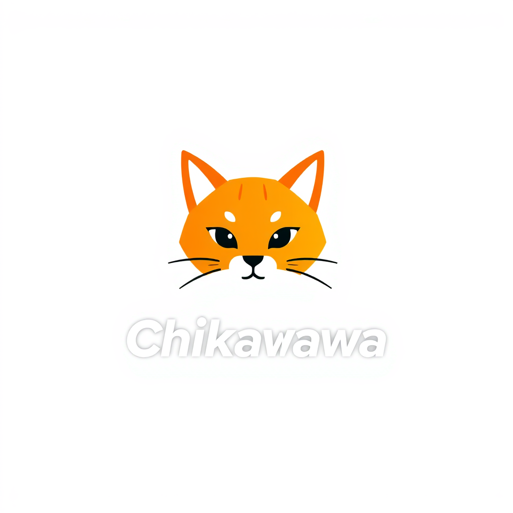 Abstract Logo idea: abstract logo mark for Podrías hacerme un logo de un gato naranja al estilo de los personajes chiikawa que sea colores pastel , geometric abstract sha