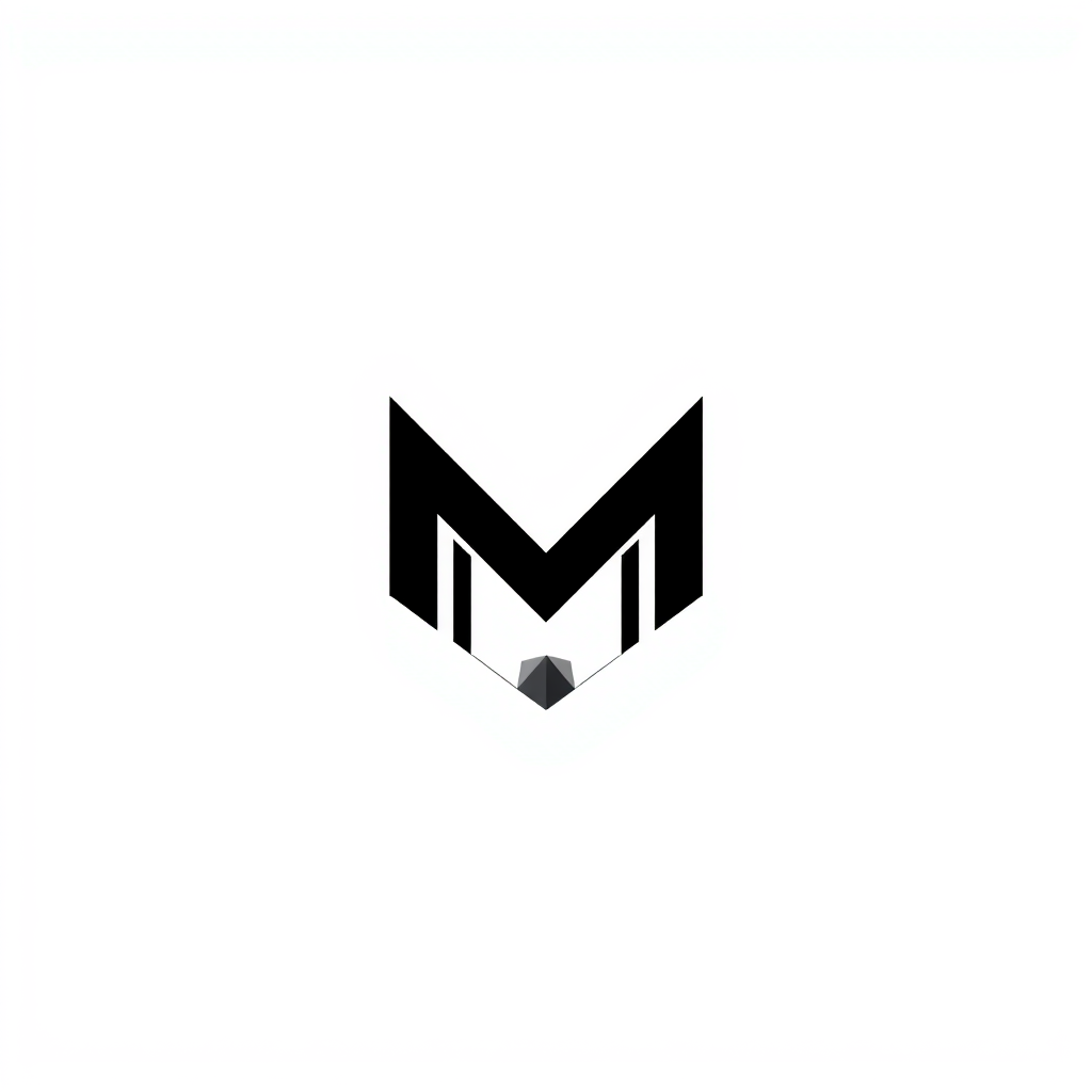 Abstract Logo idea: abstract logo mark for MUNTOVA , geometric abstract shape, modern minimalist mark, clean lines, flat vector logo, centered, solid white background, hi