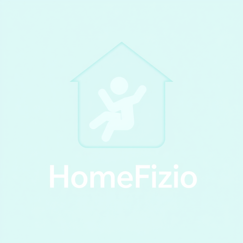 Main logo studio: Generate a logo for a company called "HomeFizio" which does physiotherapy. The logo should have a home icon, a figure of a human inside the home doing
