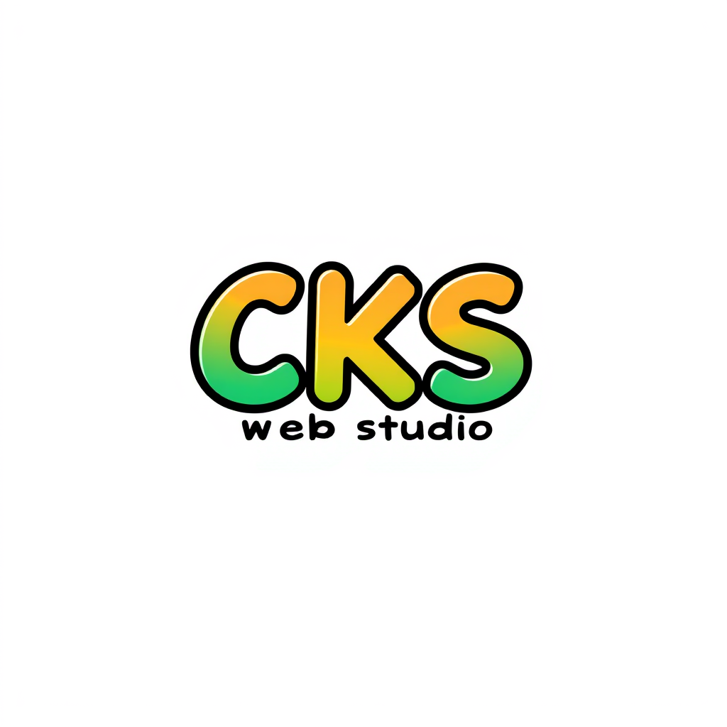 Cartoon Logo idea: cartoon style logo for 幫我設計一個「CKS Web Studio」的專業品牌 Logo。 CKS Web Studio 是一家專注於網頁設計、企業網站搭建、Elementor 定製、AI 網站功能整合的工作室，主要服務香港本地中小企業、診所、服務業和小型品牌。 Logo風格要