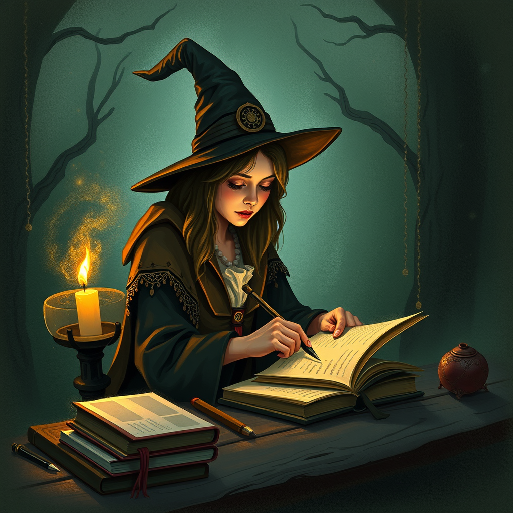 Main logo studio: A magical writing workshop witch