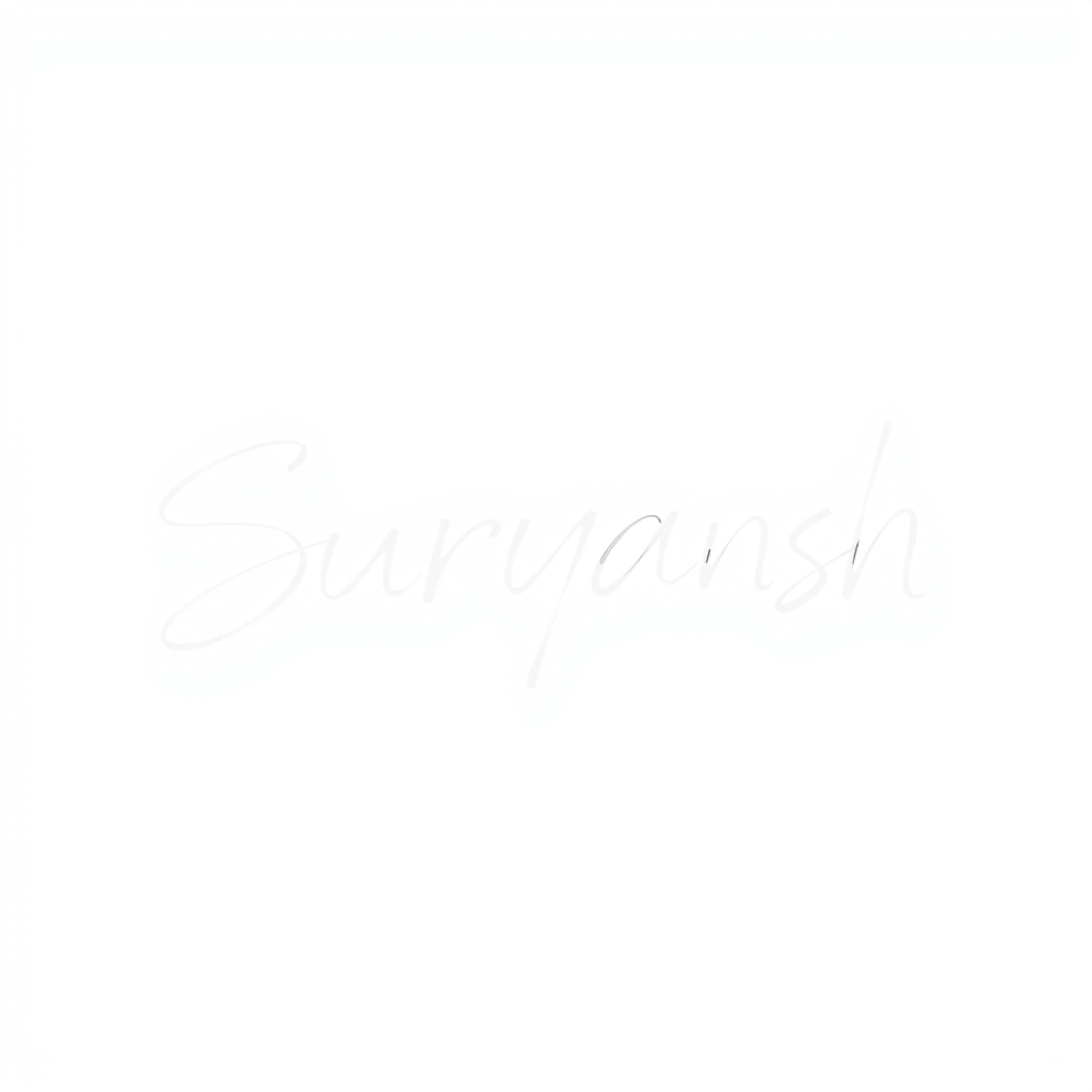 Signature Logo idea: signature logo of the name Suryansh , elegant handwritten calligraphy, flowing script lettering, personal signature style, delicate pen strokes, flat