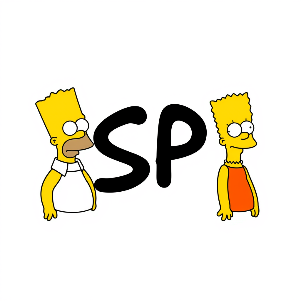 Main logo studio: quiero que crees un logo con el nombre de sp son temática de los simpsons, pero piola ps