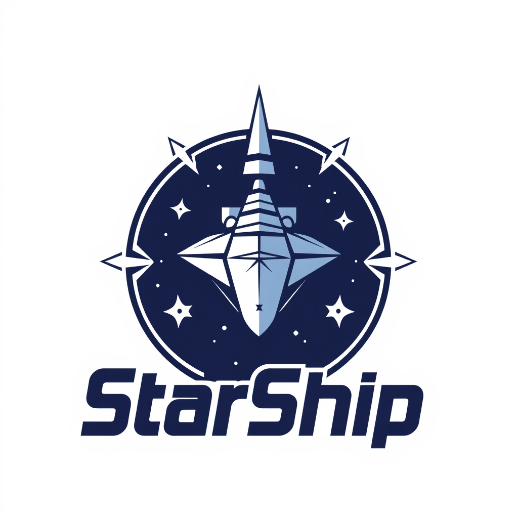 Main logo studio: Quiero un logo que sea tipo decoracion del nombre StarShip