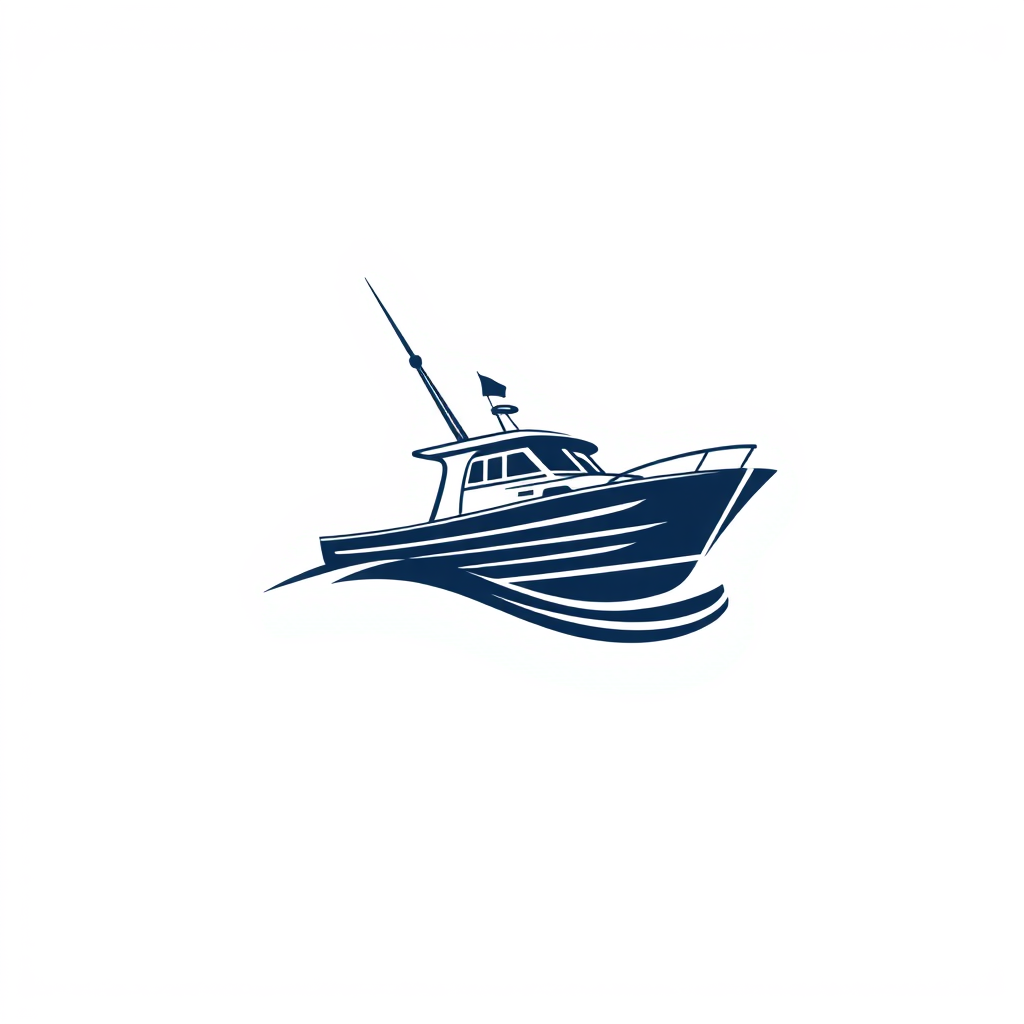 Main logo studio: Make a boat logo with a white background