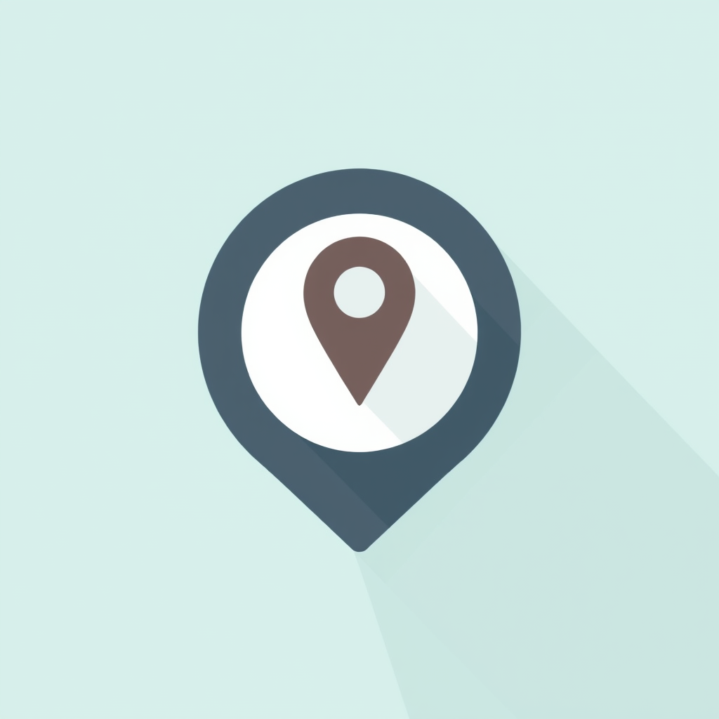 Main logo studio: Minimal flat location app, body #B3C8FF,no, modern GPS app icon, centered square
