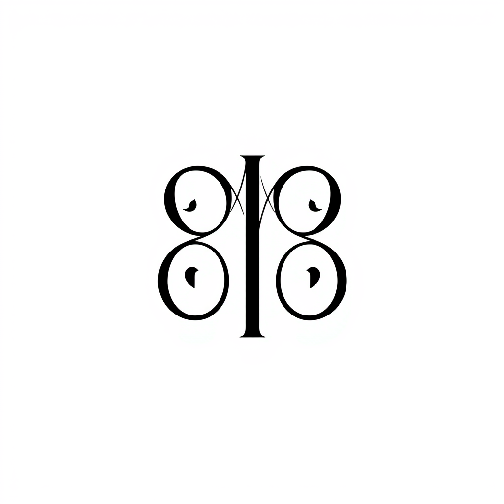 Monogram Logo idea: monogram logo combining the letters Create an elegant black monogram using only the letters R and M. Intertwine the two serif letters naturally, with 