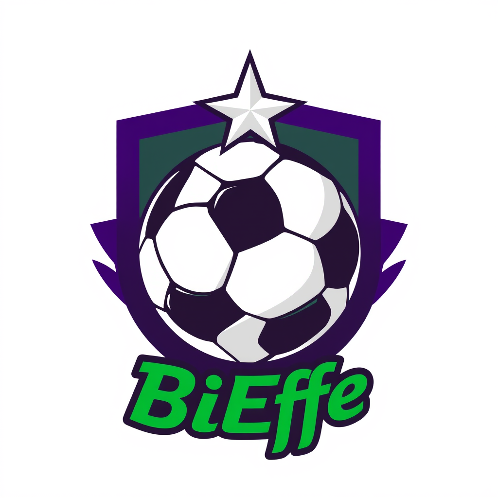 Main logo studio: logo sportivo vettoriale in stile eSports/football club.orma di uno scudo moderno con contorni spessi. Al centro è presente un pallone da calcio class