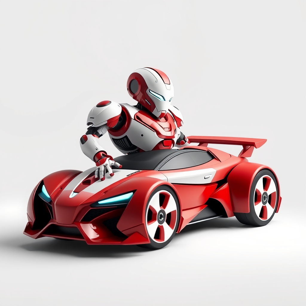 Main logo studio: NAME IRON PHATON IS A ROBOT CAR WITH BOX ROBOT IS SOCOOL COULEUR RED WHITE MAKE LOGO FORME logo