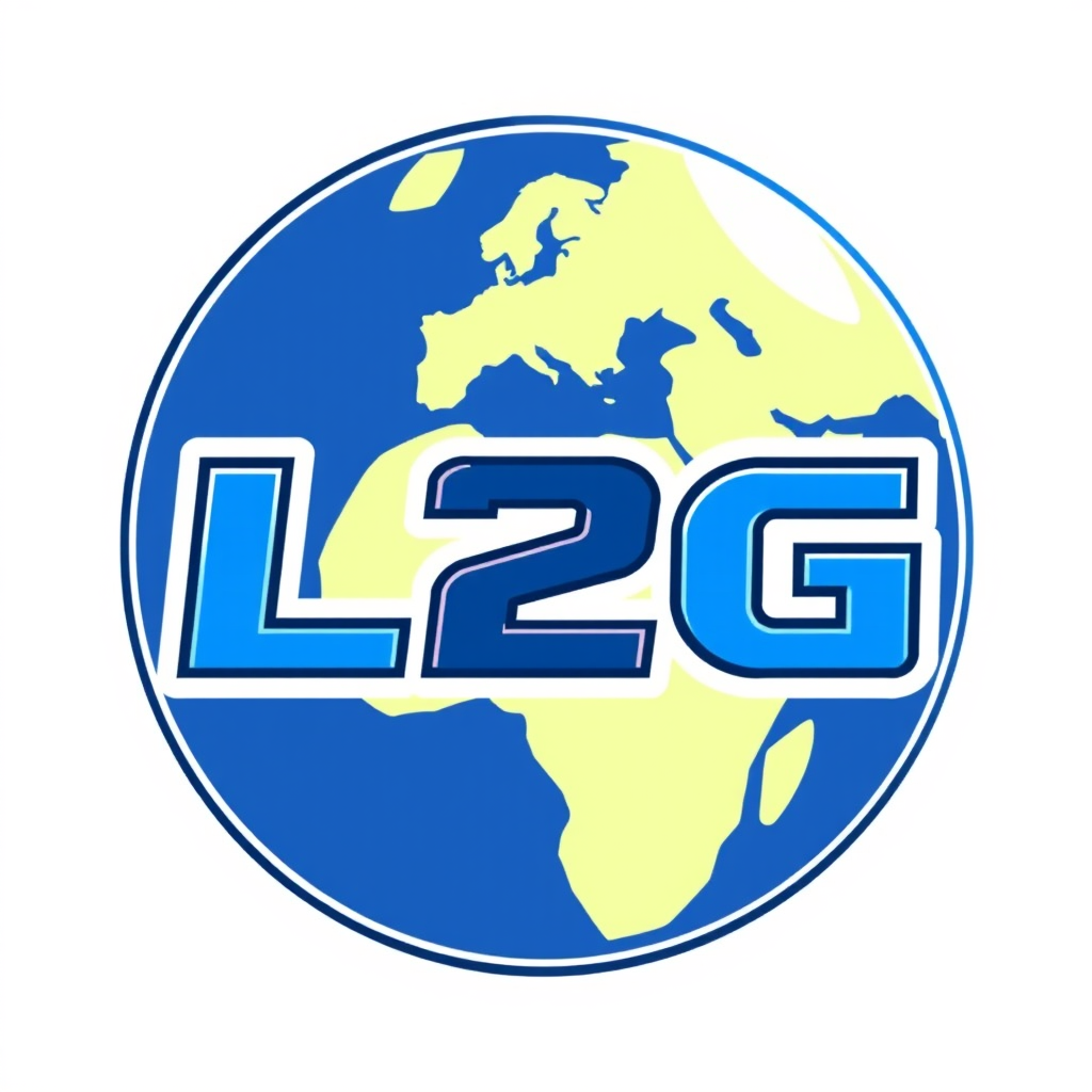 Main logo studio: peut tu nous faire un logo avec L2G avec la couleur bleu clair