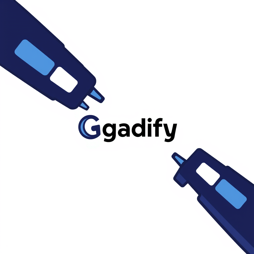 Cartoon Logo idea: cartoon style logo for my brand name is gadify. I want a logo with the letter G. it needs to look technoloGIcal , fun cartoon illustration, bold black