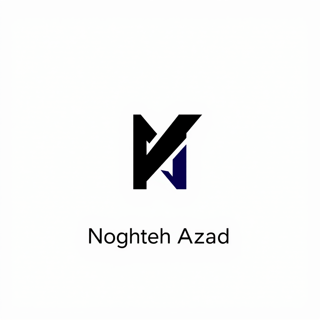 Monogram Logo idea: monogram logo combining the letters abstract geometric icon logo for an AI tech startup named Nova, blue and violet Professional minimalist logo for a