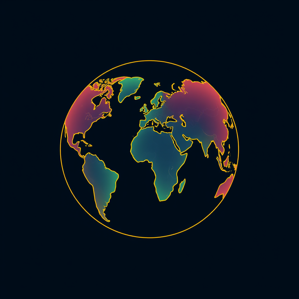 Main logo studio: Create a world map logo. Globe version with color begron