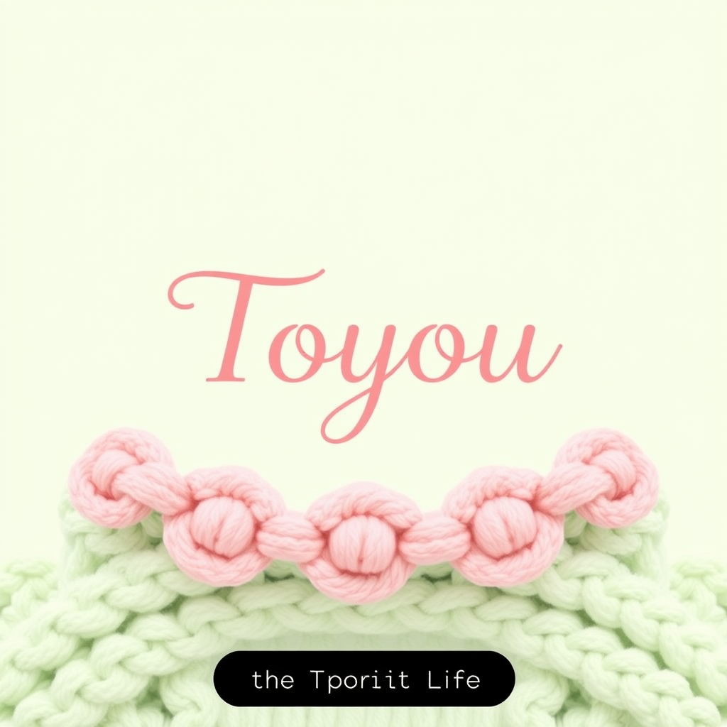 Main logo studio: I’d love a logo for my crochet business Instagram account named “Toyou”, using a soft pastel green and rose quartz color palette. The design should fe