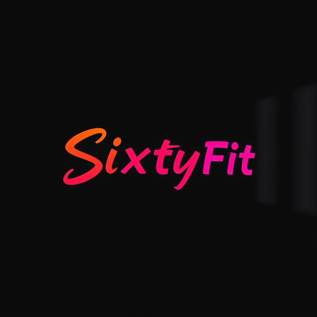 Main logo studio: marchio aplestre sixtyfit. fammmi un logo della palestra. la scritta è "SixtyFit" curvala un po ma manetnendo il corsivo. fai le lettere fuchsia chiar