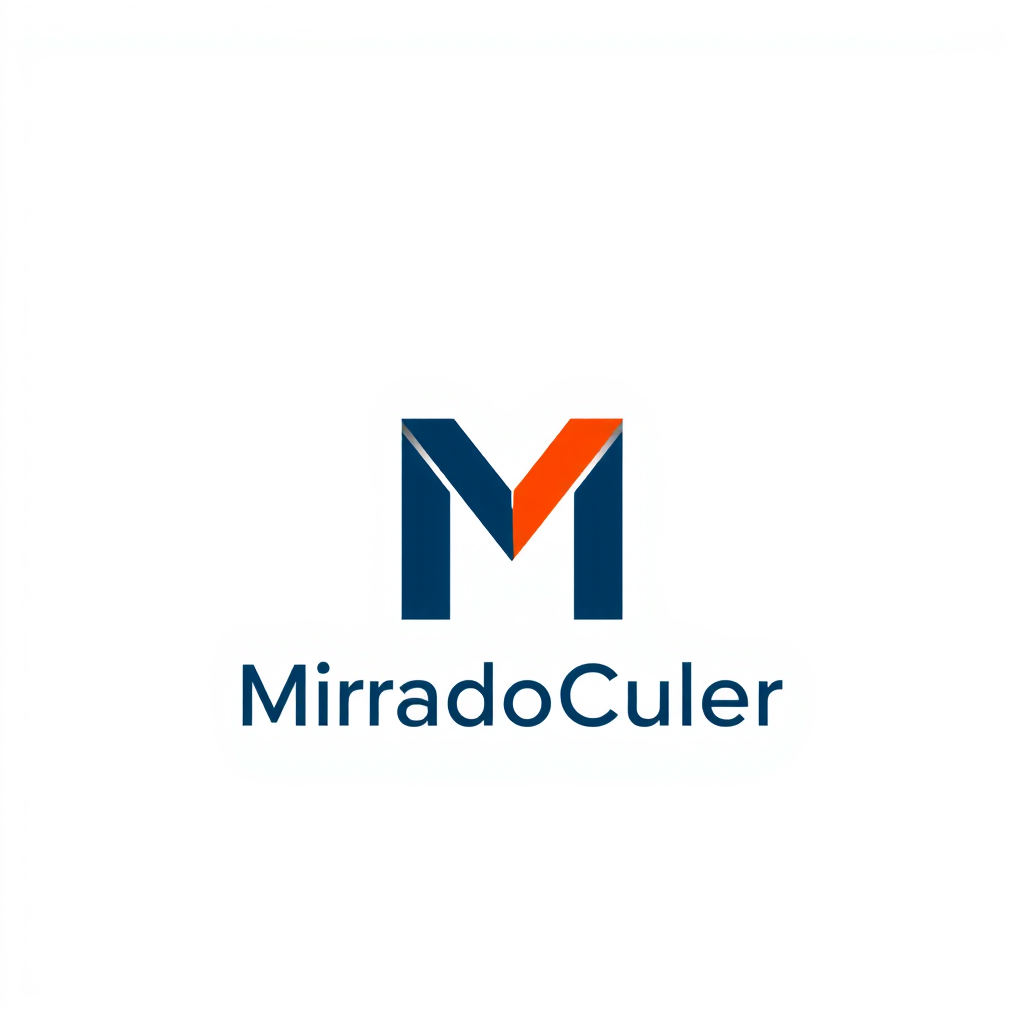 Main logo studio: Logo para “MiradaCuler”. Diseño MUY SIMPLE, limpio y profesional. Crear un icono sencillo basado únicamente en una letra “M” elegante y moderna. Tipog