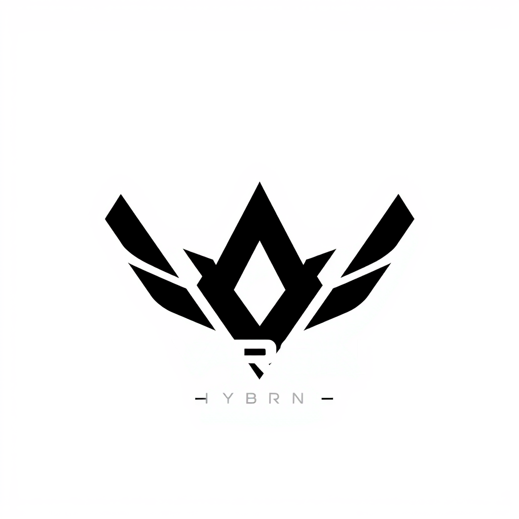 Main logo studio: VYRON HYBRID TRAINING — premium minimalist fitness logo, bold V emblem, black and white, powerful athletic style, clean modern typography, square 1:1 