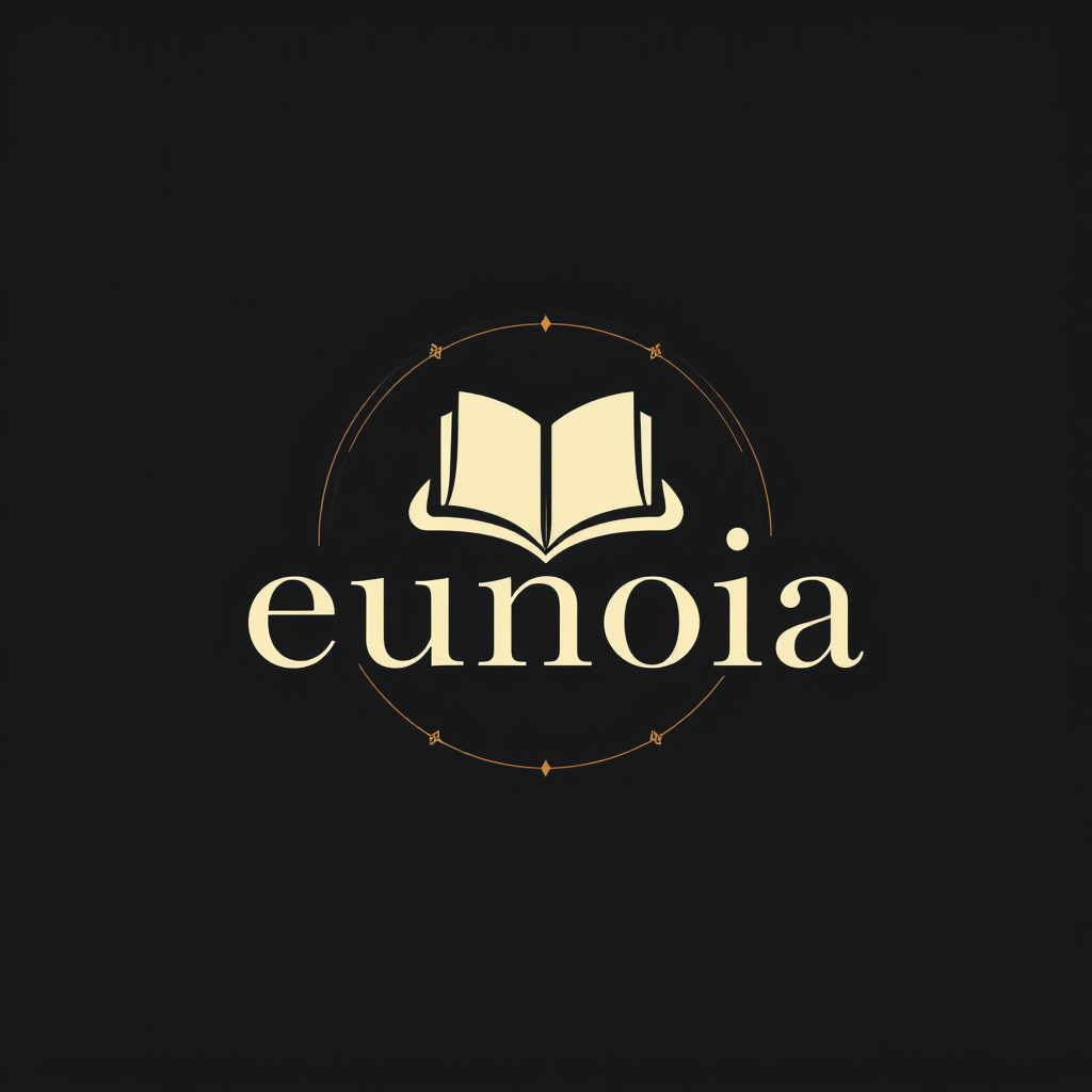 Main logo studio: # Eunoia Logo Prompt Premium dark academia logo for **“eunoia”**. Dark charcoal background, elegant ivory serif typography, subtle muted gold accents.