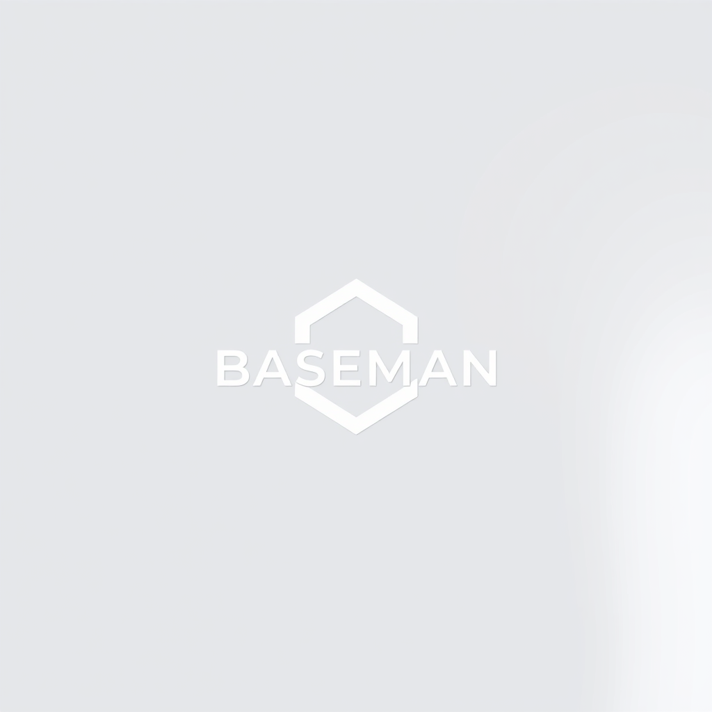 Main logo studio: Create a premium minimalist logo for BASEMAN, an AI-powered career and hiring SaaS. Use white(as background) and #134544 . Design a distinctive abstra