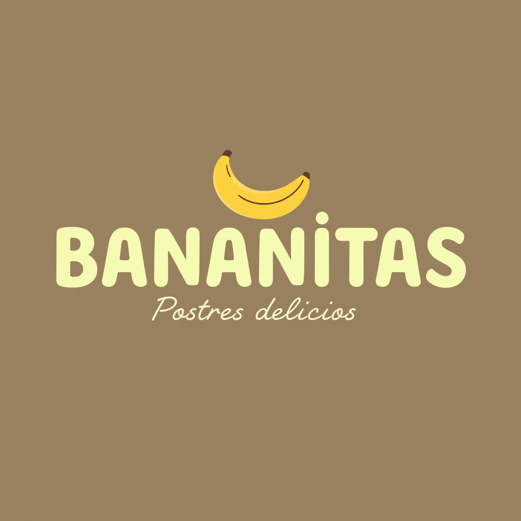 Main logo studio: Logo para una marca llamada “BANANITAS”. Diseño moderno, lindo, divertido y ligeramente serio, con una estética elegante y profesional. Usar colores p