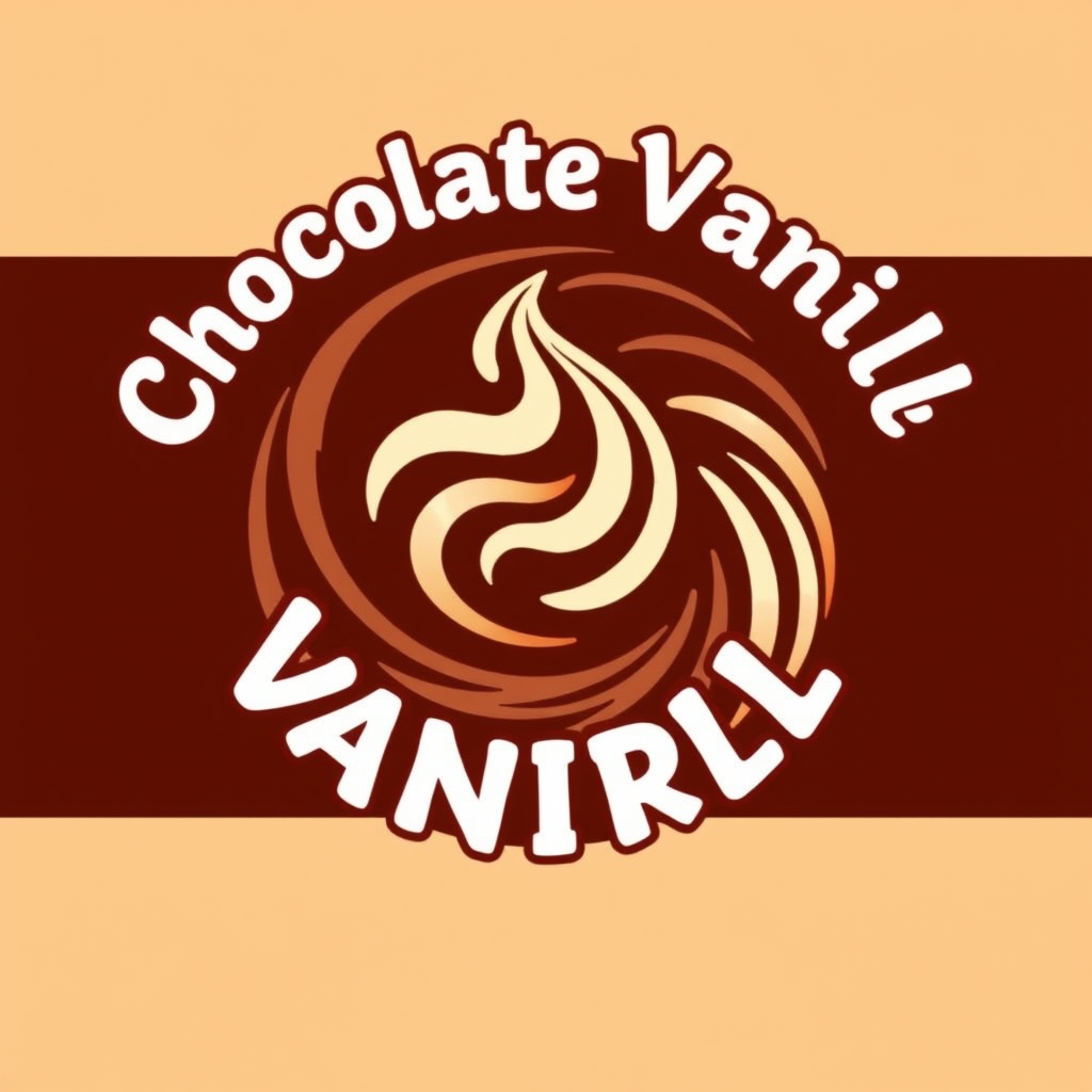 Main logo studio: The brand name chocolate vanilla swirl give me a logo