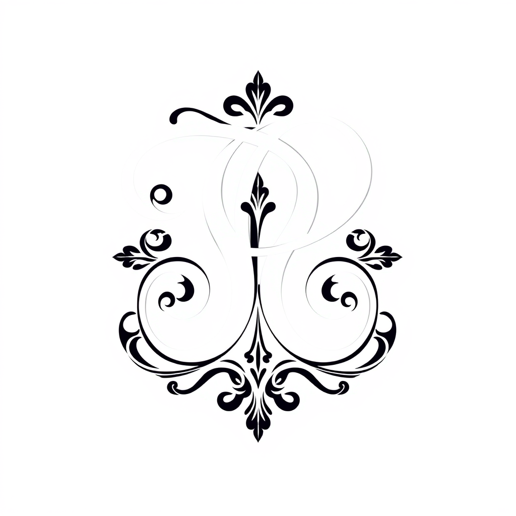 Monogram Logo idea: monogram logo combining the letters P + P + chikankari design + professional , elegant intertwined letterforms, flat vector logo, centered, solid whit