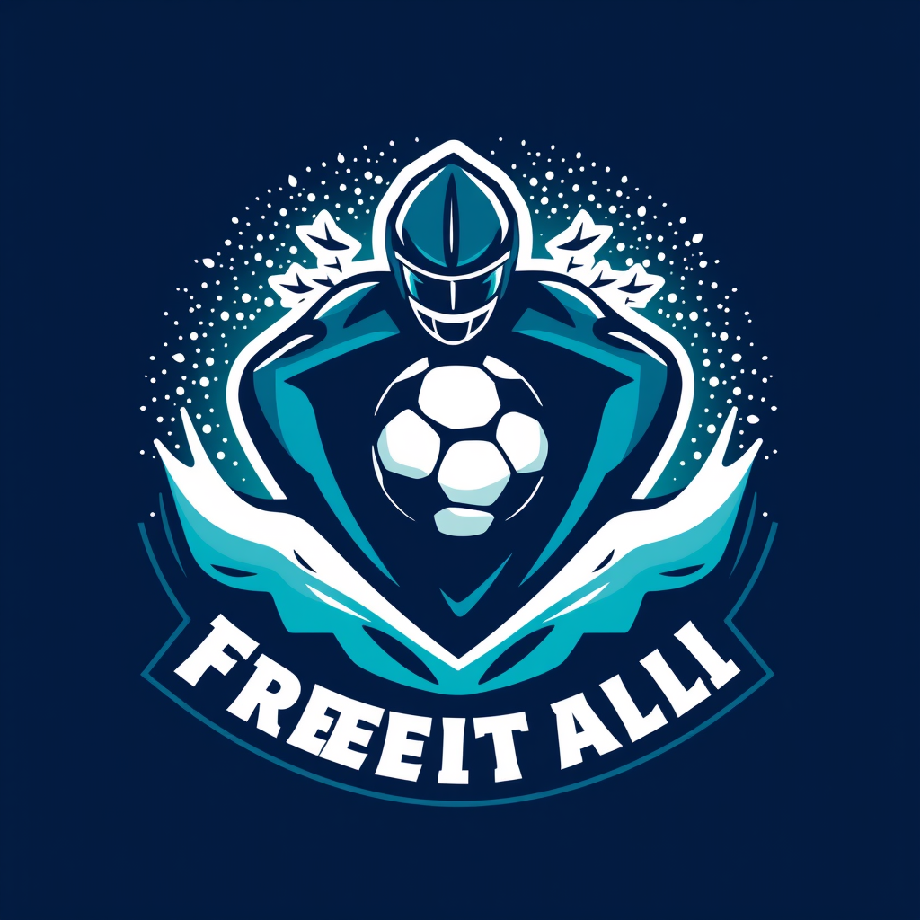 Main logo studio: I want a freestyle football logo thema winter, cold colors and a professional logo