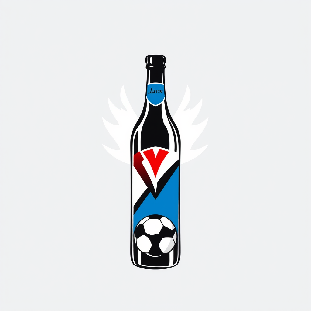 Main logo studio: Voglio un logo per la mia squadra di fantacalcio. Voglio che ci siano un teschio, una bottiglietta di campari, colori dominanti bianco nero e blu