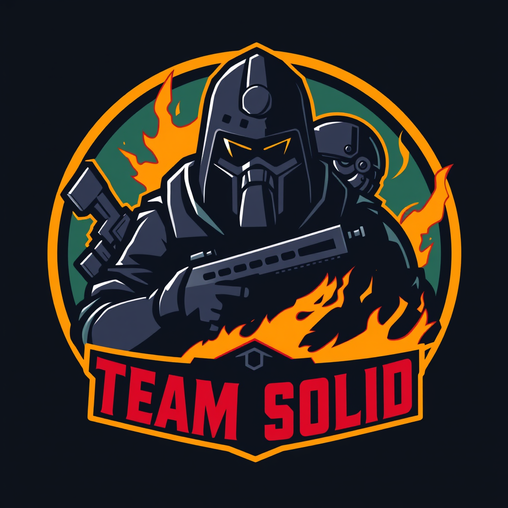 Main logo studio: "Team Solid" game esport logo
