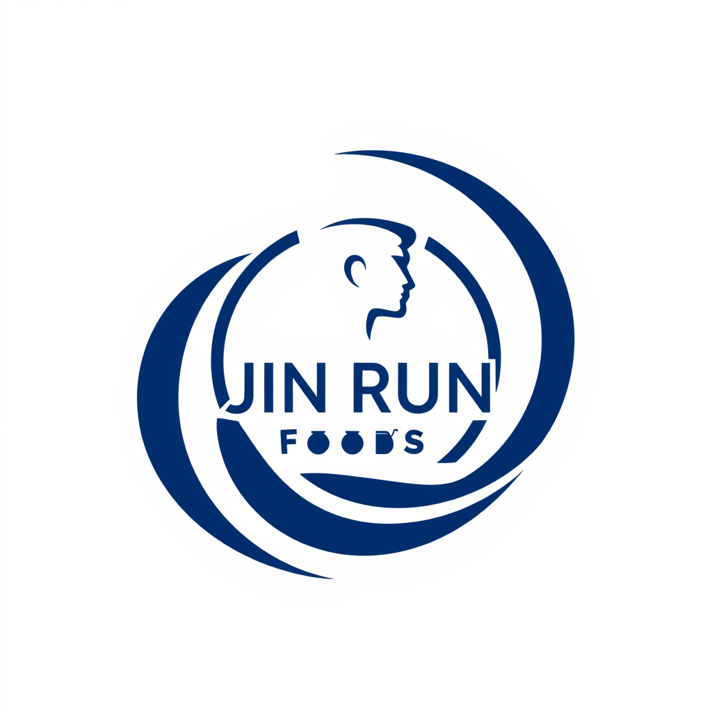 Abstract Logo idea: abstract logo mark for 金润 JIN RUN FOODS 金润 must in the logo round logo background navy blue human profile in the logo food shop , geometric abstract s
