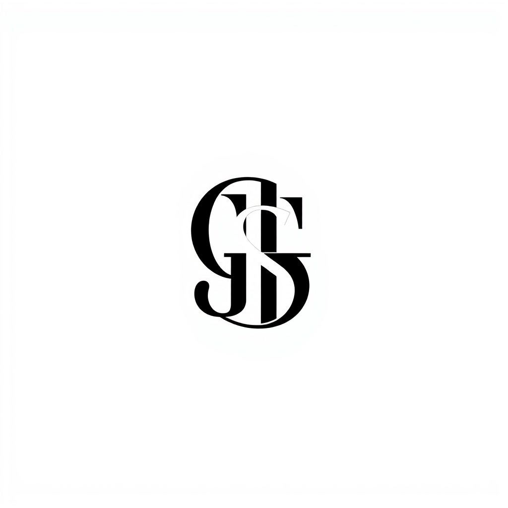 Lettermark Logo idea: lettermark logo of the letters Ghost , monogram initials, elegant typographic design, interlocking or stacked letters, flat vector logo, centered, sol