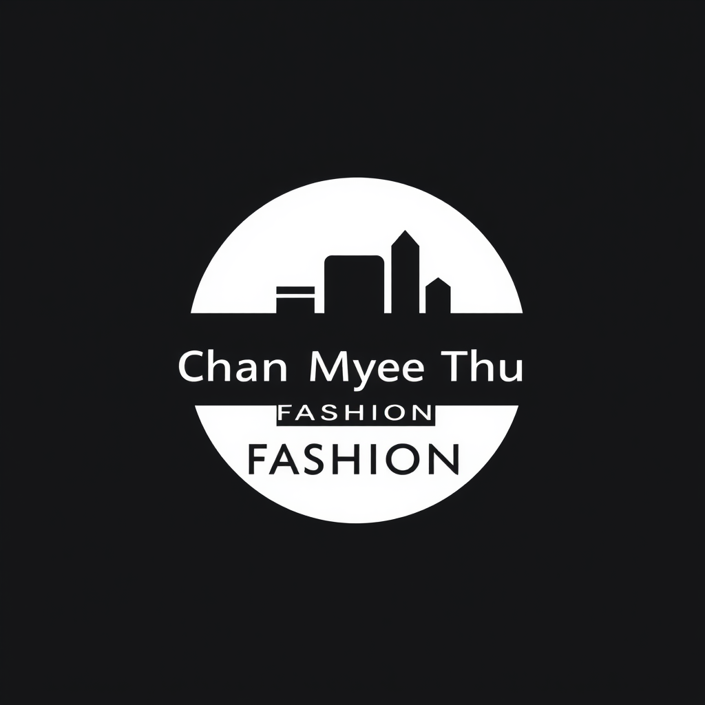 Main logo studio: Create a clean, modern, professional circular logo for a Myanmar local retail and fashion shop called Chan Myae Thu Fashion. The shop sells clothing f