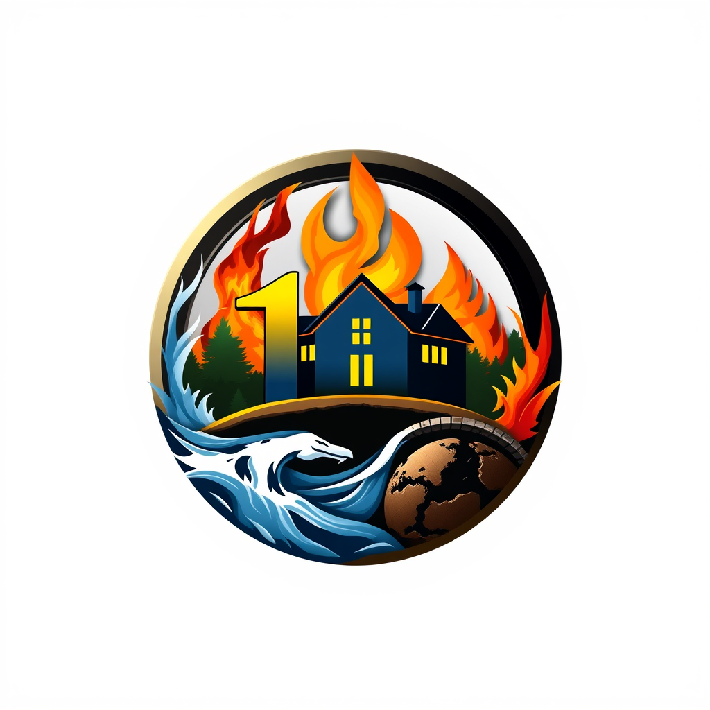 Main logo studio: Create a premium circular PNG logo with transparent background. Design a realistic, sophisticated emblem for real estate, land and car trading, invest