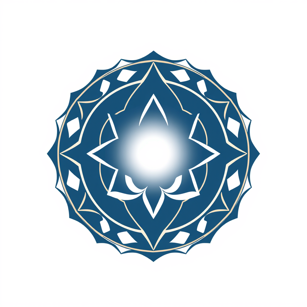Emblem Logo idea: emblem logo of ## AI Design Prompt: Being Pure Light — Emblem & Favicon **Design a refined, original emblem for “Being Pure Light,” a Raja Yoga medita