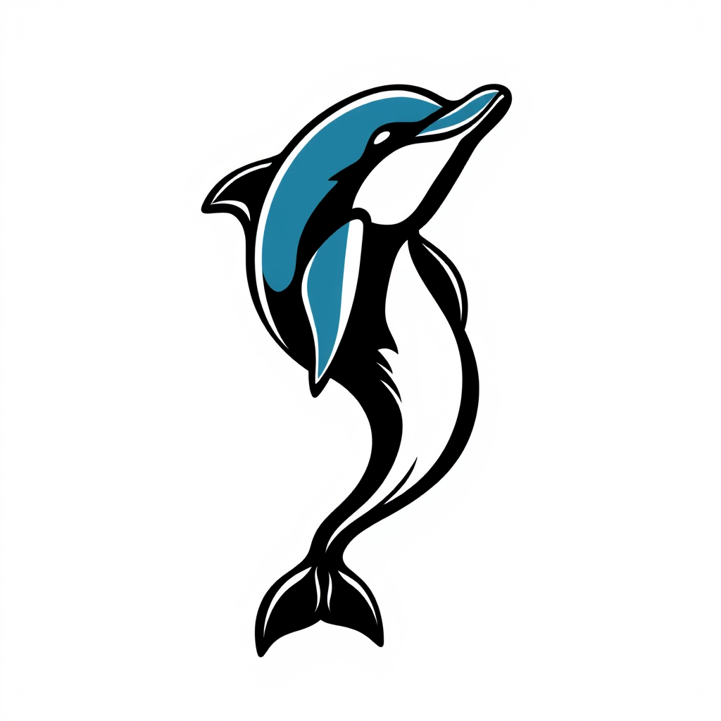 Main logo studio: Make a dolphin logo image vector version white background