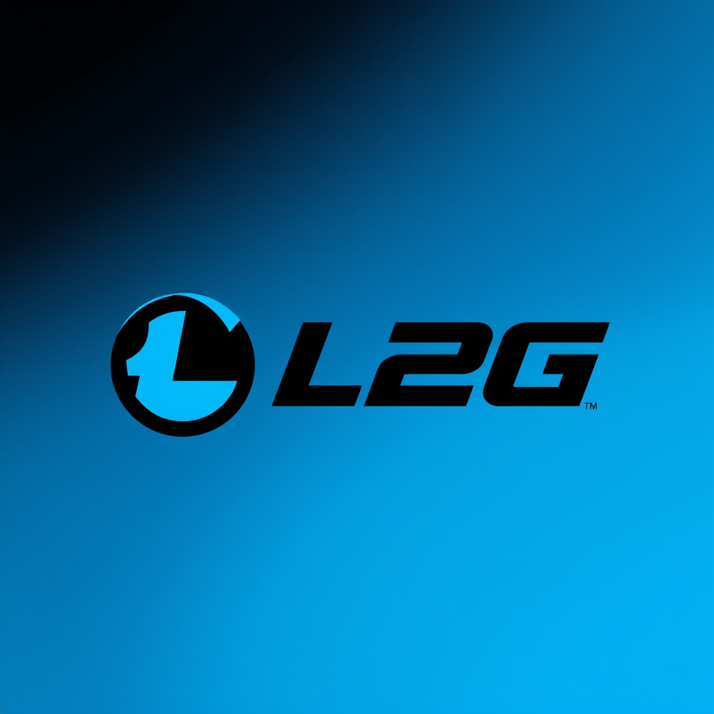 Main logo studio: peut tu nous faire un logo avec L2G avec la couleur bleu clair et noir pour une marque d habit