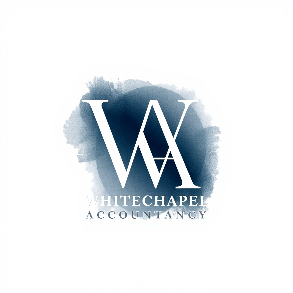 Monogram Logo idea: monogram logo combining the letters accountancy firm called Whitechapel Accountancy, so logo should be "WA" as logo. business card design has bluish b