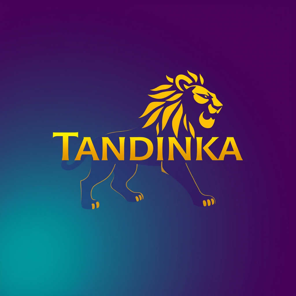 Main logo studio: Make a logo of the word tandika turn into a lion in gold colour