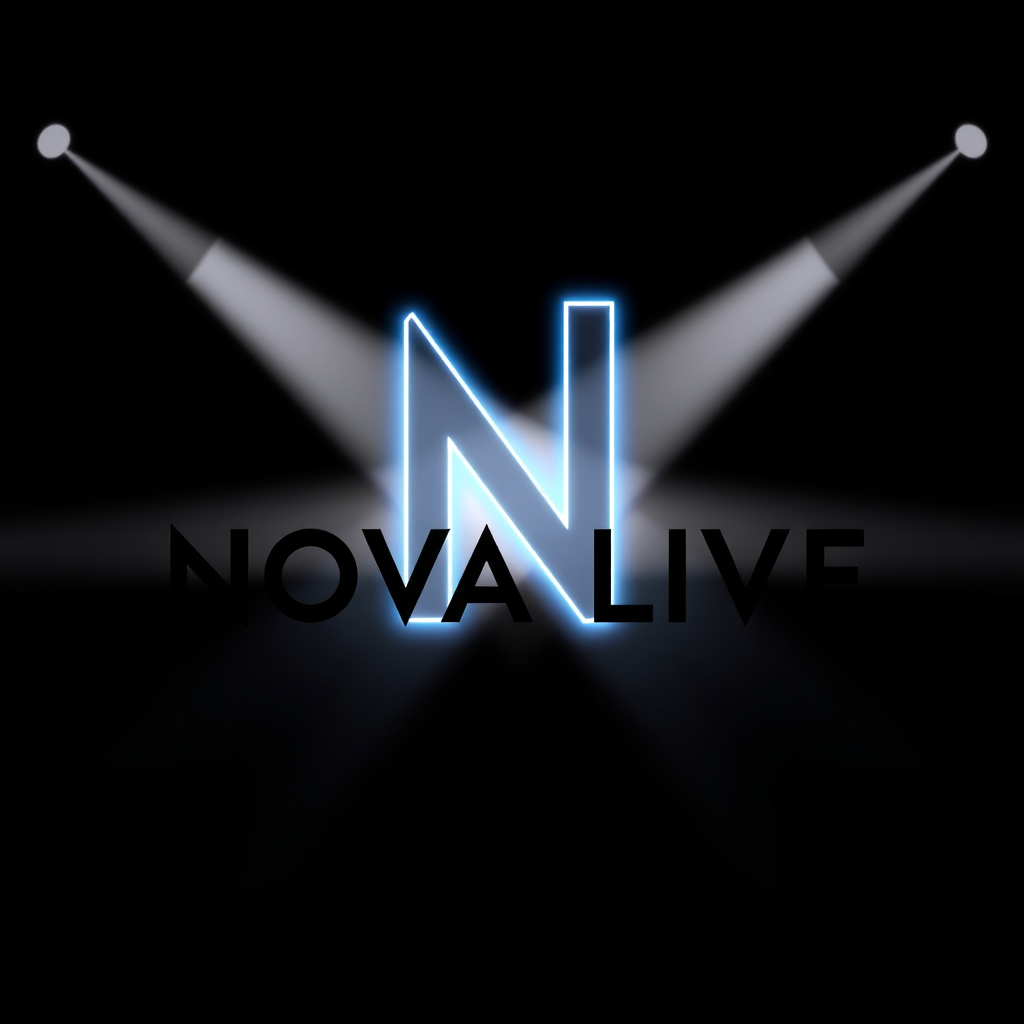 Main logo studio: Diseña un logotipo para NOVA LIVE con estética moderna, urbana y premium. Debe representar una productora de espectáculos, talento y entretenimiento e