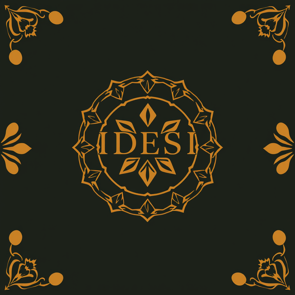 Main logo studio: BIDESIA — an elegant Indian cultural heritage school club, inspired by Indian folk art, storytelling, traditional patterns and diversity. Distinctive,