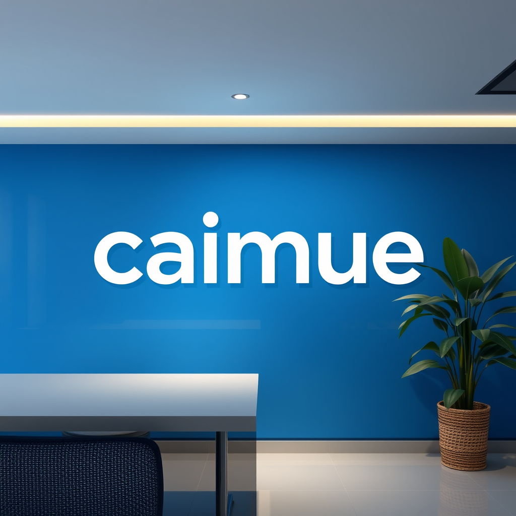 Main logo studio: brand name : caimue, colors : #5B299D, #FF0080. caimue is a marketing agency