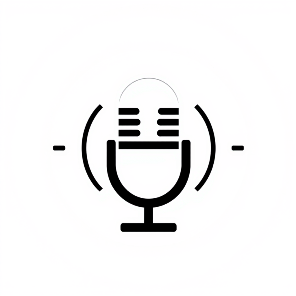 Minimalist Logo idea: minimalist logo, simple geometric mark for Minimalist in-car voice assistant logo, vector icon, flat design, microphone, sharp lines, transparent back