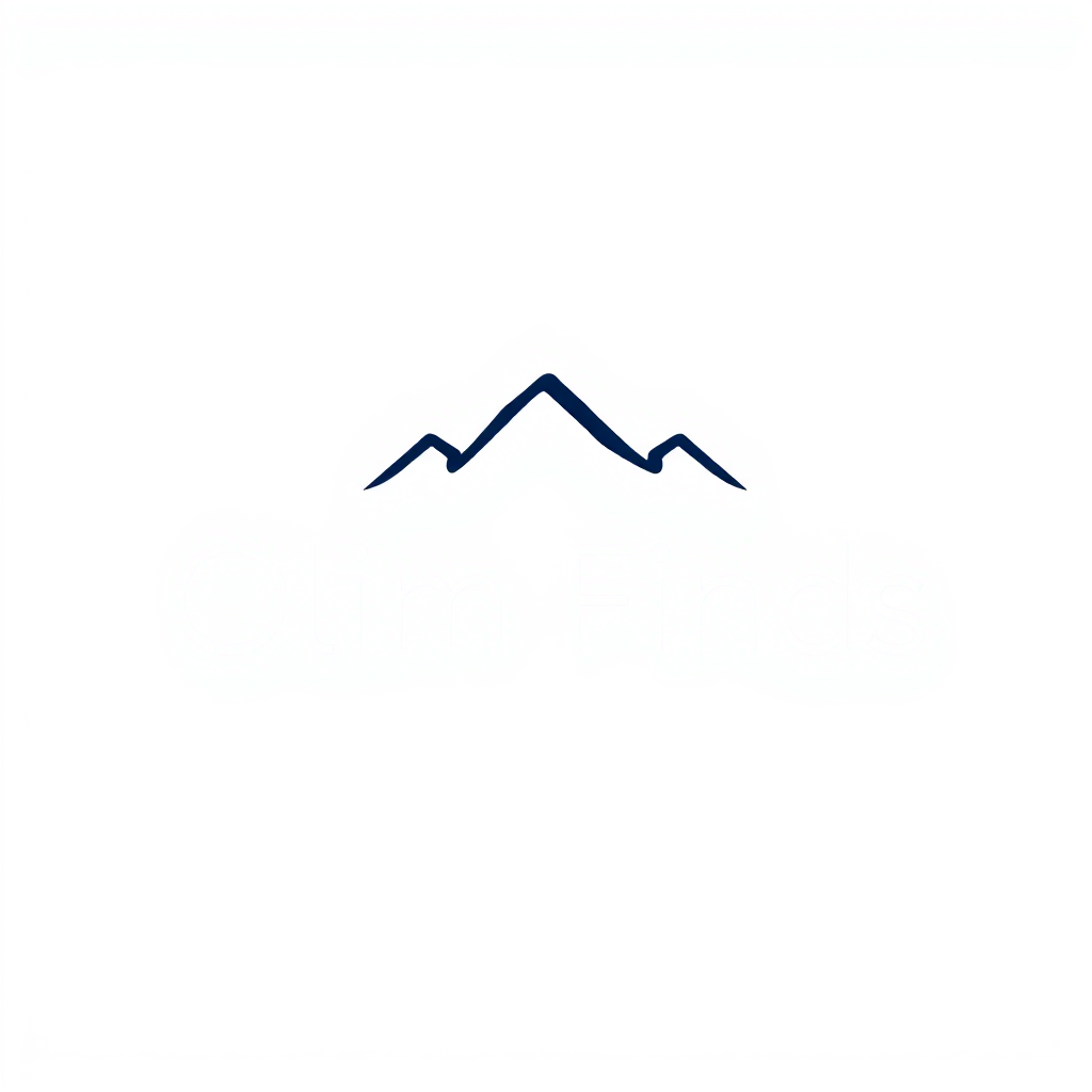 Wordmark Logo idea: wordmark logo of Olim Finds , bold clean typography, flat vector logo, centered, solid white background, high contrast, professional brand identity