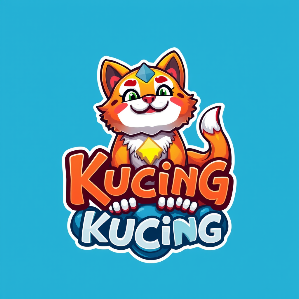 Main logo studio: Buat kan logo kucing yang sangat indah begron yang mewah versi anime 3D versi termewah