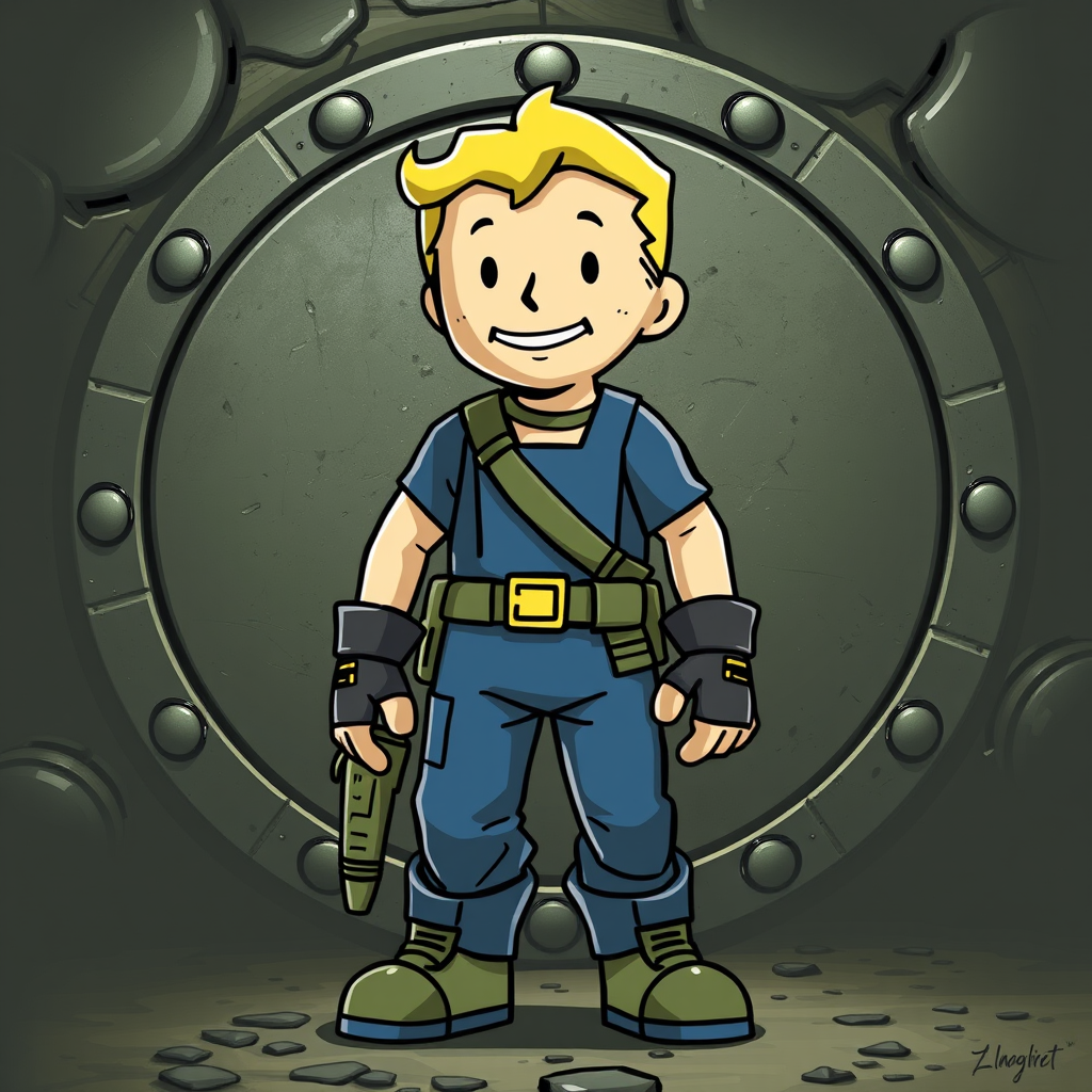 Main logo studio: Vault boy from fallout