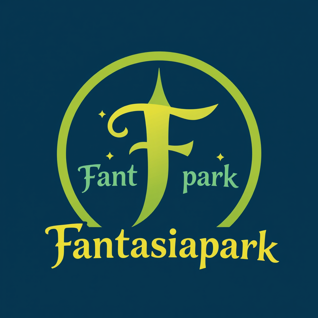 Main logo studio: create a logo from a theme park named "Fantasiapark". Make the F big, and then the Park under the Fantasia and the P by the Park also big. show the f