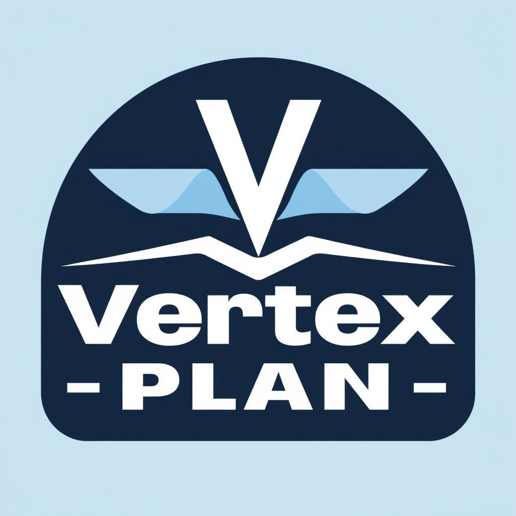 Main logo studio: it's a web platform and make me a logo for this company Vertex Plan uses these two colors #1f5c4a #221f1a, and focus V and P