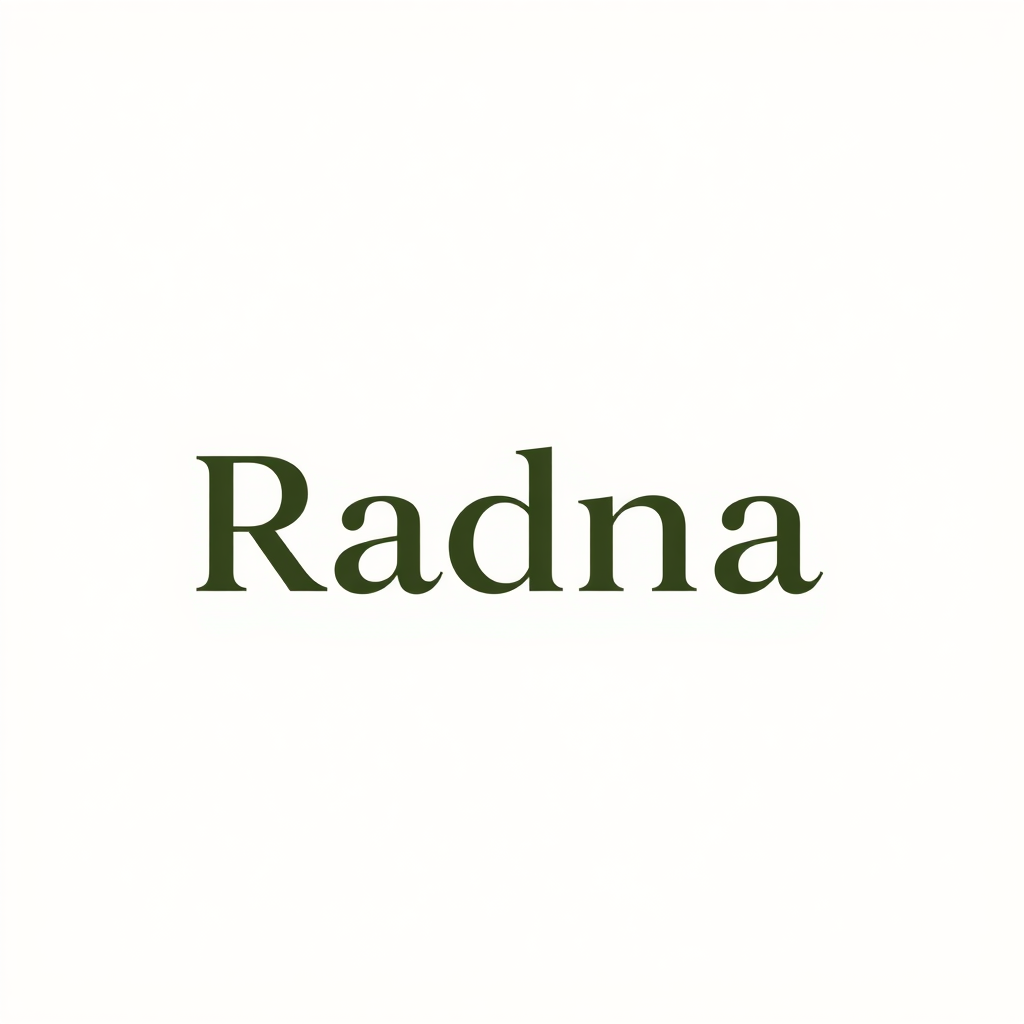 Minimalist Logo idea: minimalist logo, simple geometric mark for "Design a logo for the Radna brand for me, making it very professional and not too busy, using soft colors 